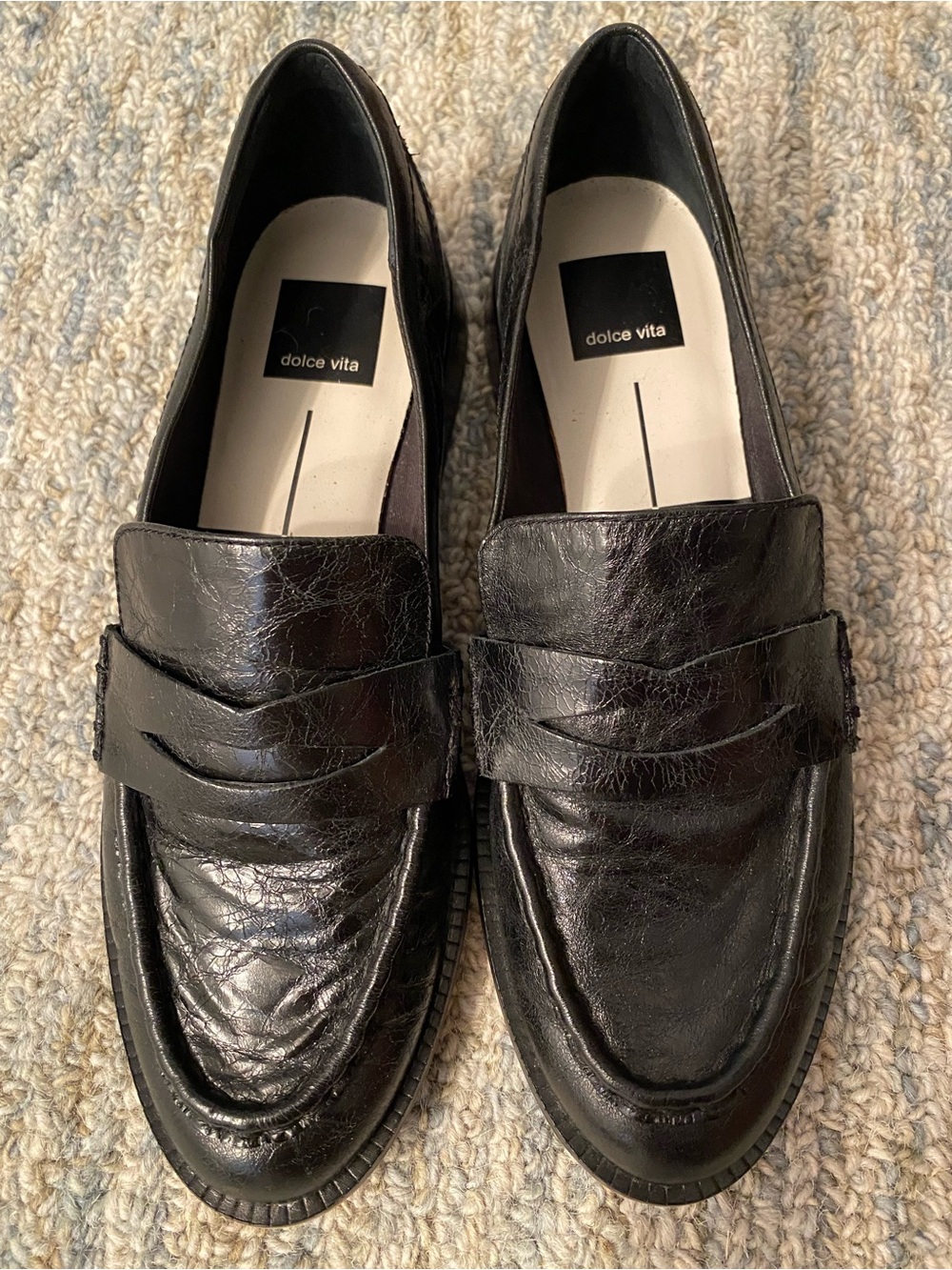 Dolce Vita Black Leather Penny Loafers